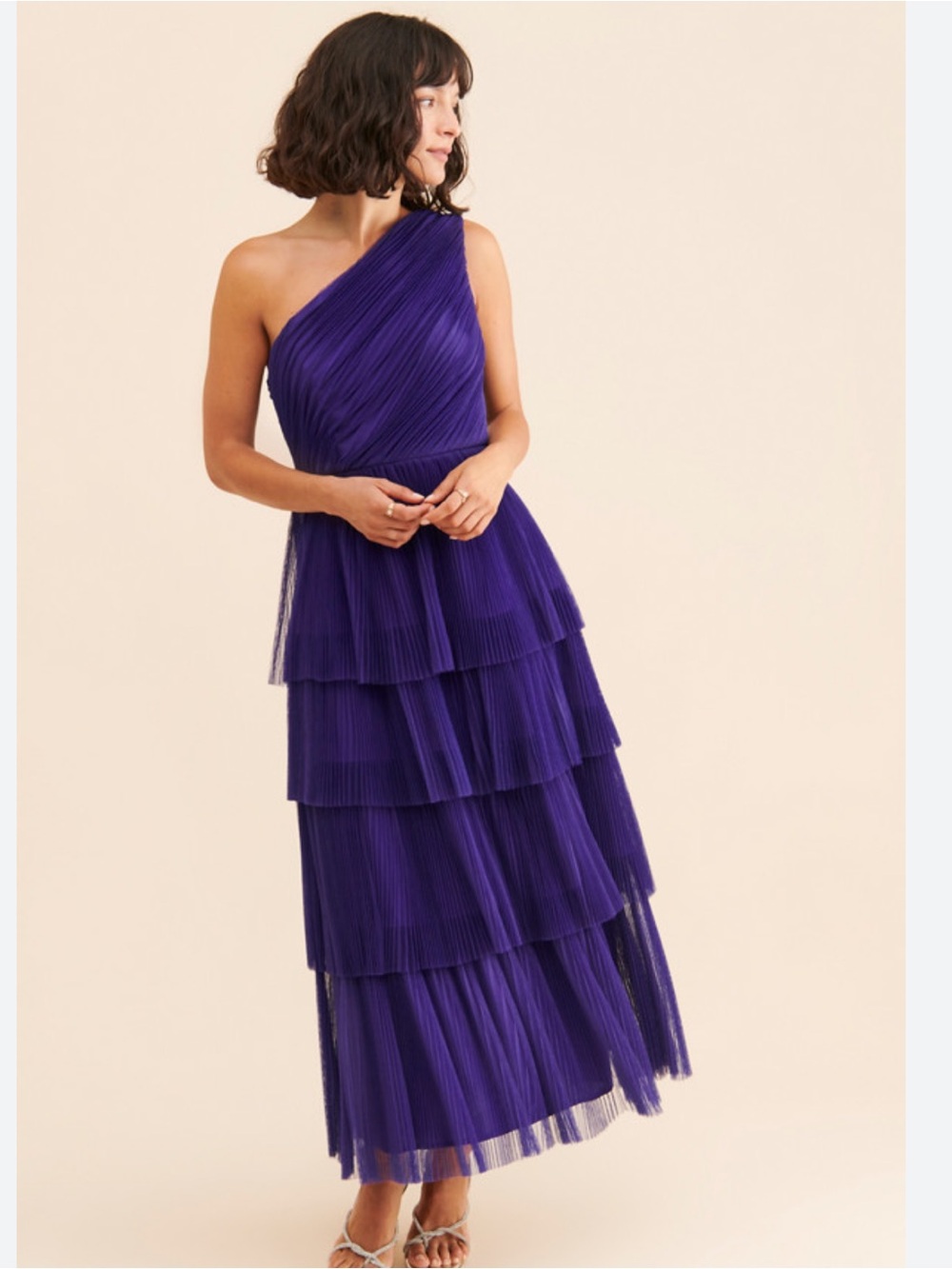 Hutch Xala  One-Shoulder Tiered Maxi Dress
